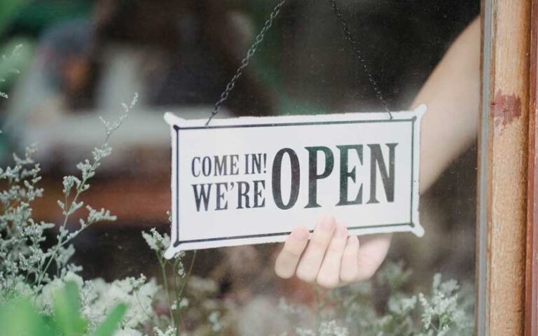 retail florist open sign