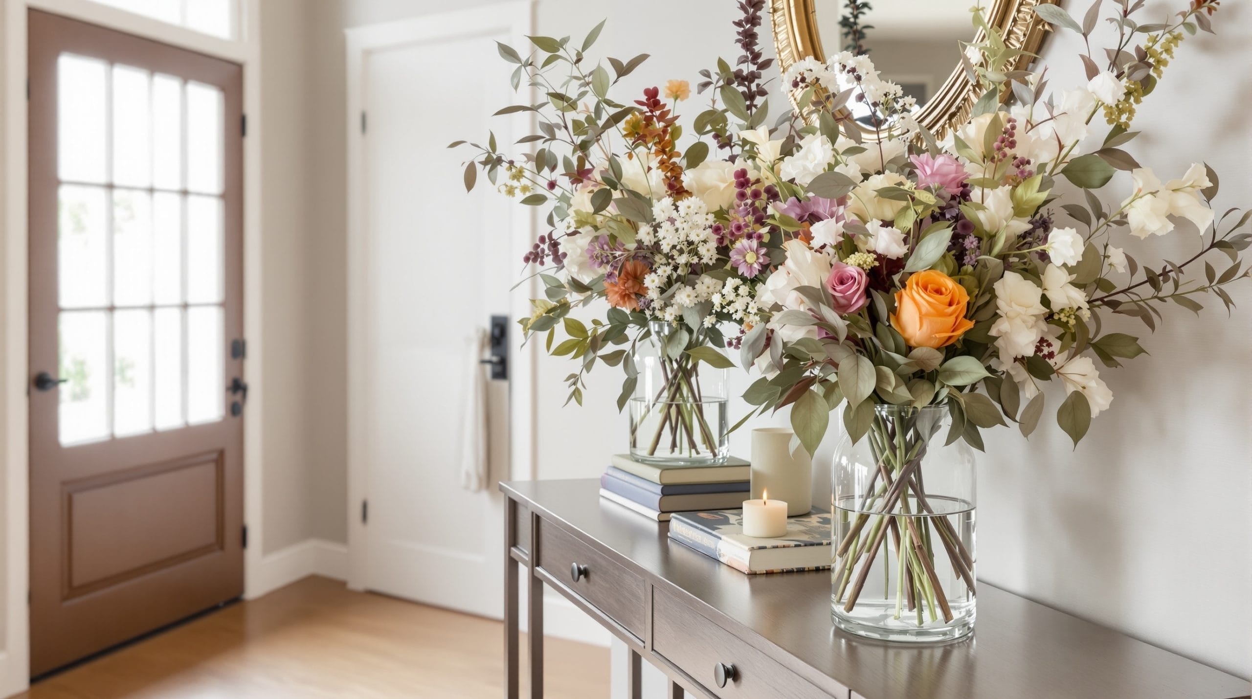 interior entryway with flowers