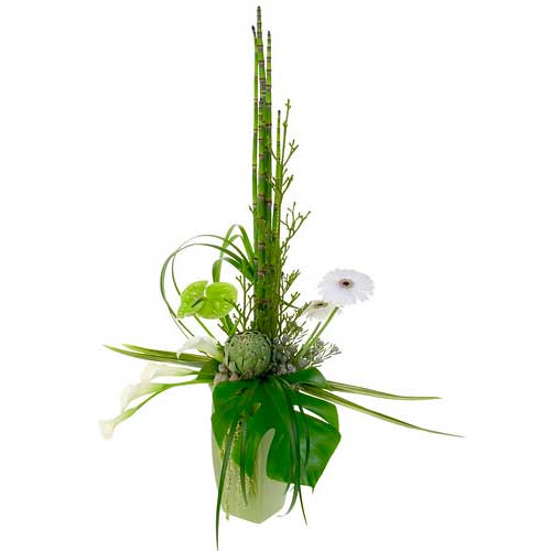 vertical linear floral design