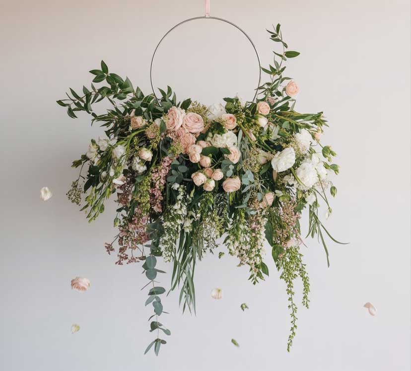 hanging floral install