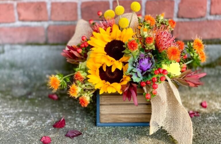 create a fall floral arrangement fi