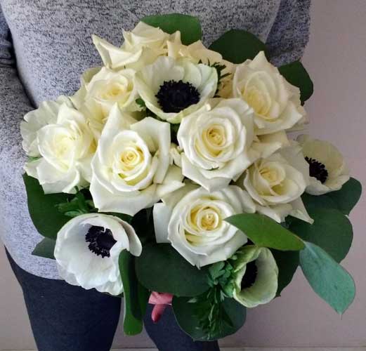 wedding bouquet with anemones