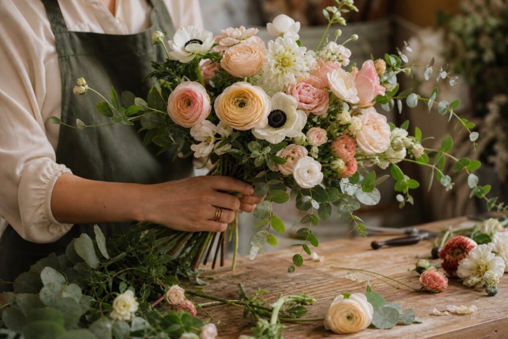 design with ranunculus