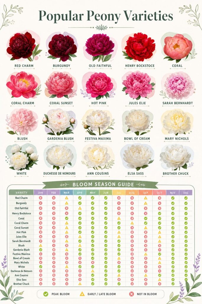 popular peony varieties