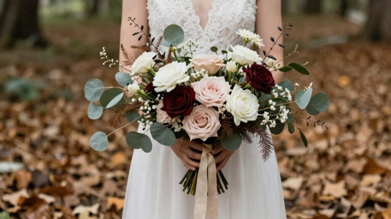 bohemian industrial wedding florals
