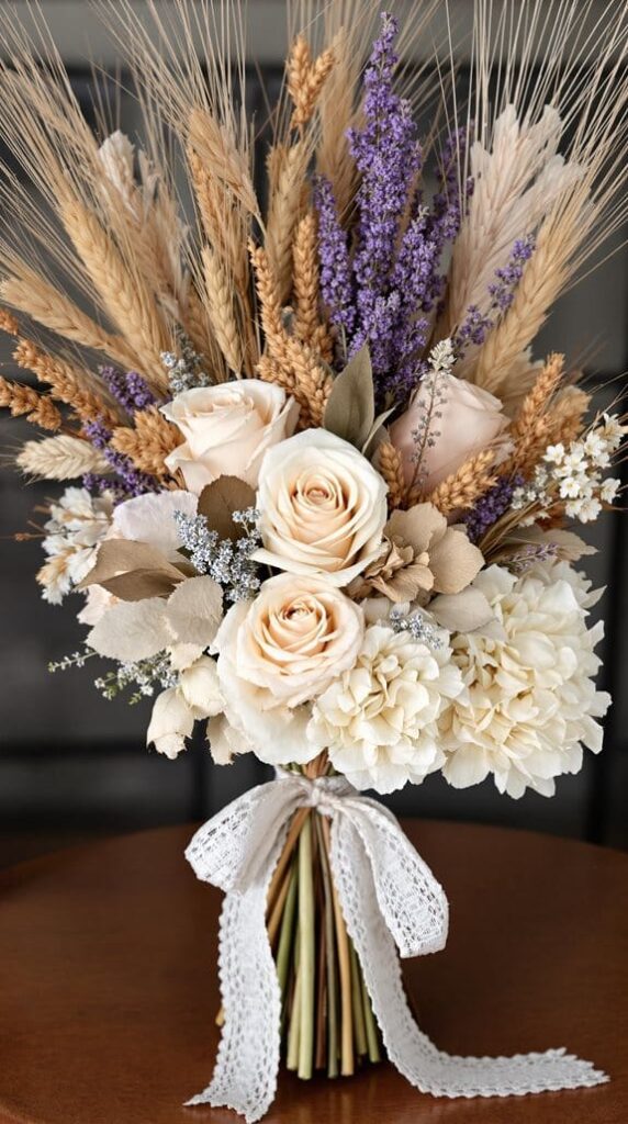 vintage dried flower arrangements