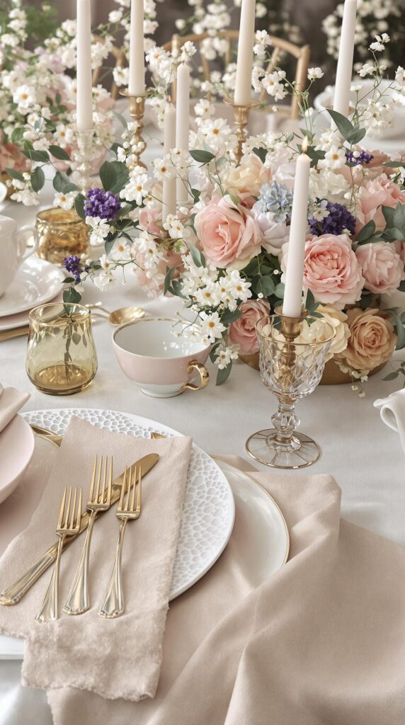 floral tablescape foundations tableware and linens
