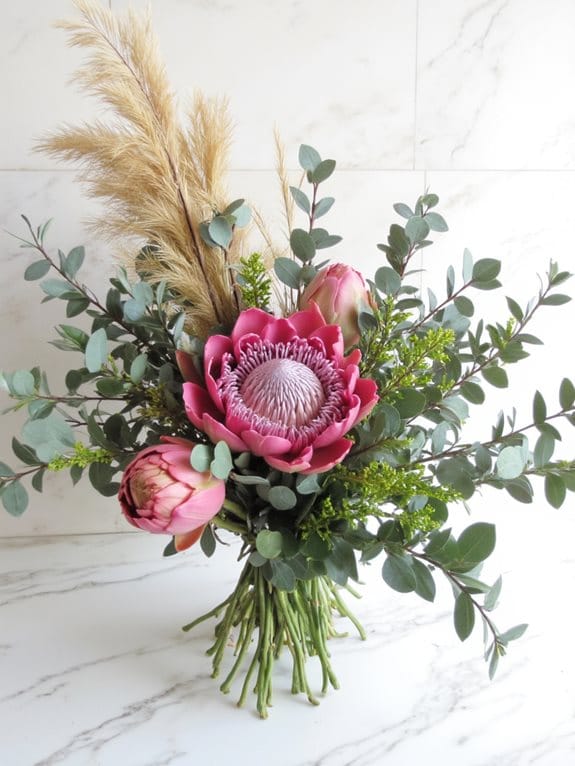 bohemian free form bouquet design