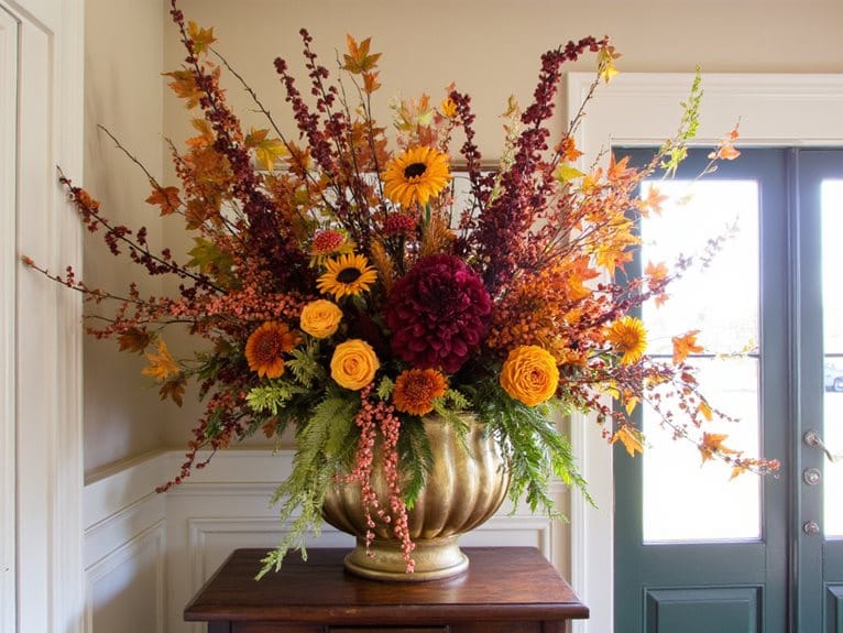 autumn entryway floral arrangements
