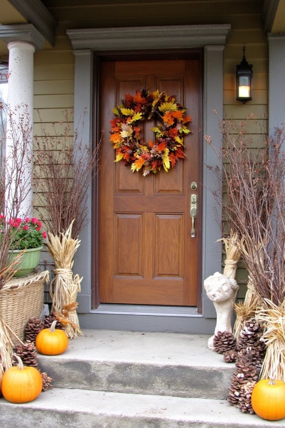 foraged autumn porch decor