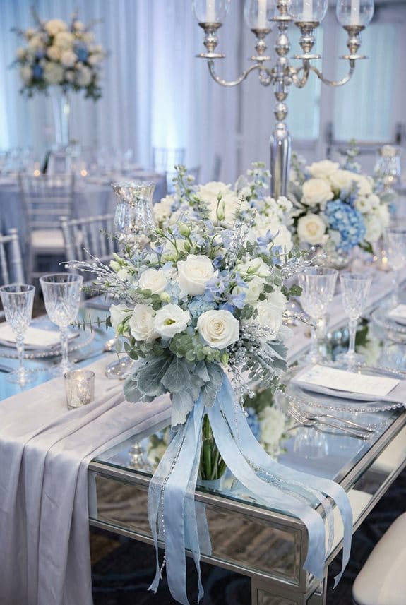 icy blue wedding decor