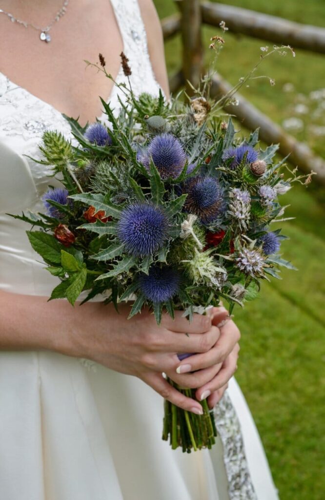 thistle wildflower bouquet