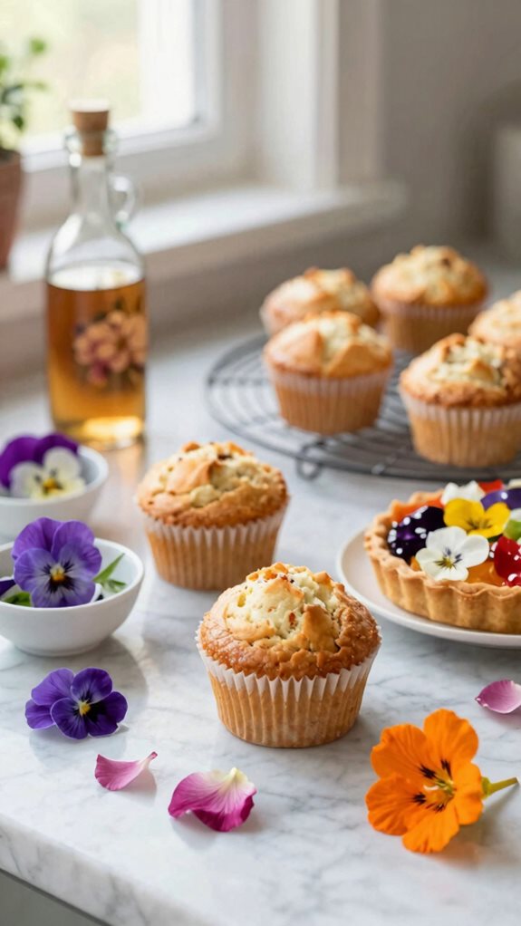 edible flowers for desserts