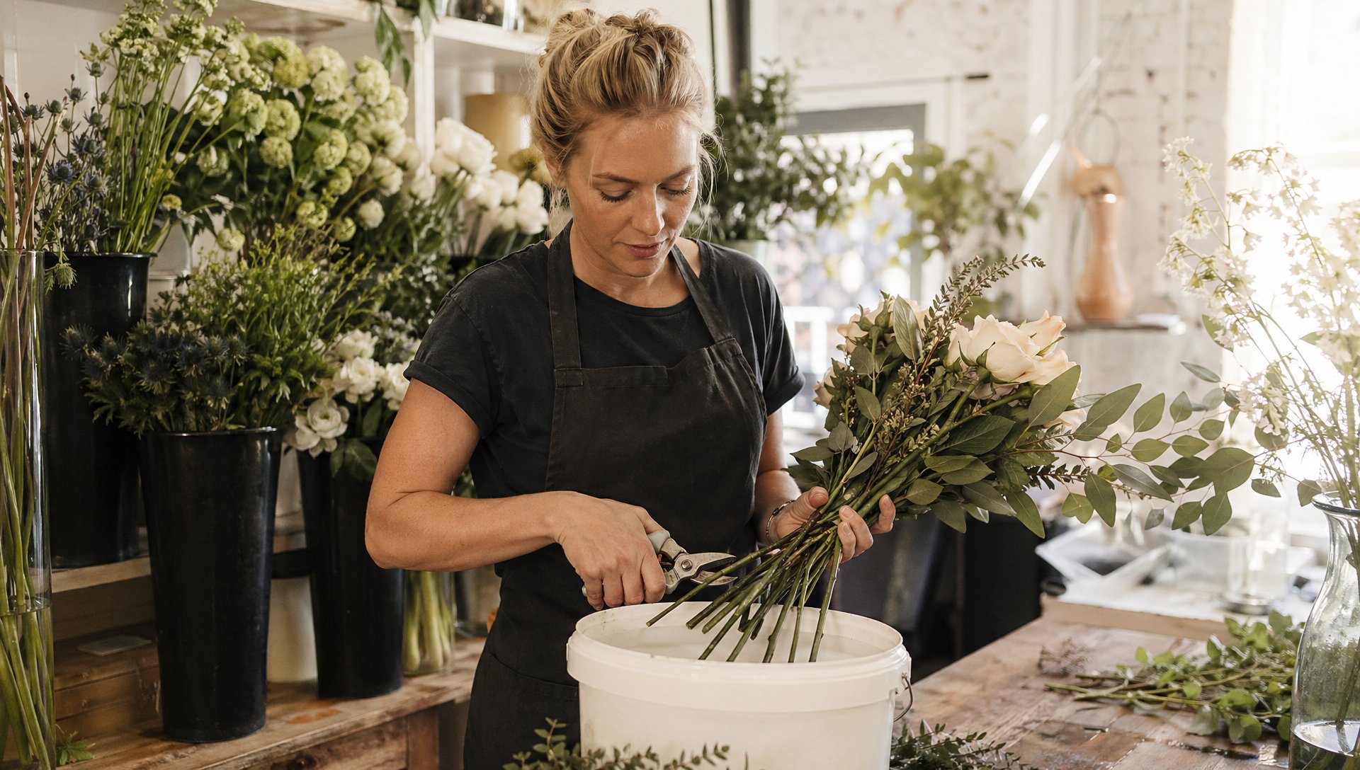 processing fresh flowers