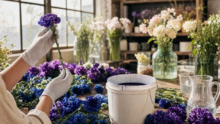 dyeing flowers