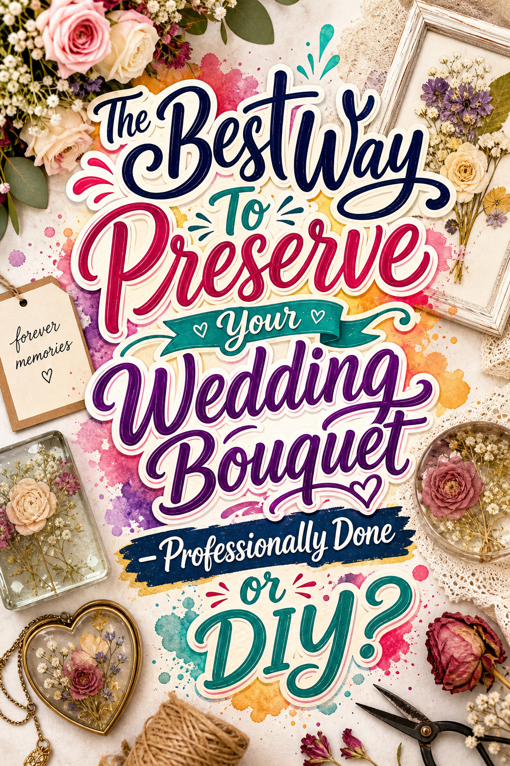 Pinterest graphic: how to preserve your wedding bouquet