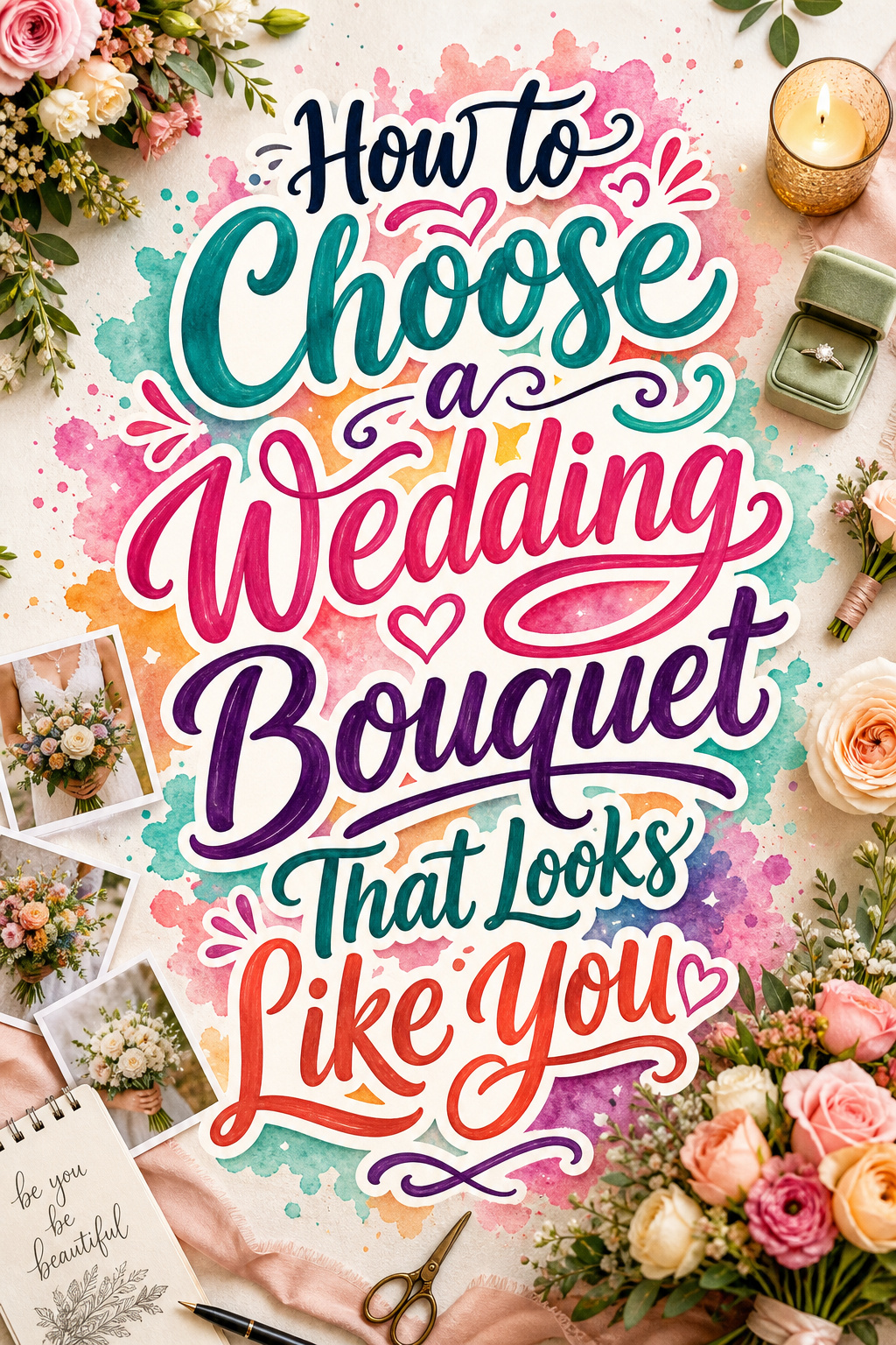 Pinterest graphic for how to choose a wedding bouquet that looks like you