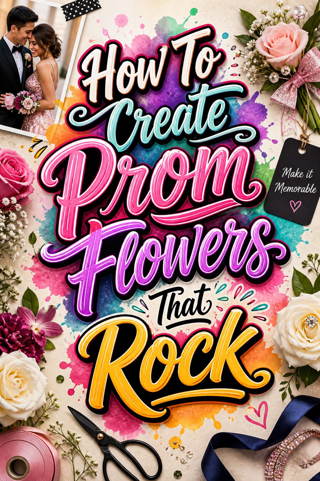 Pinterest graphic for How To Create Prom Flowers That Rock