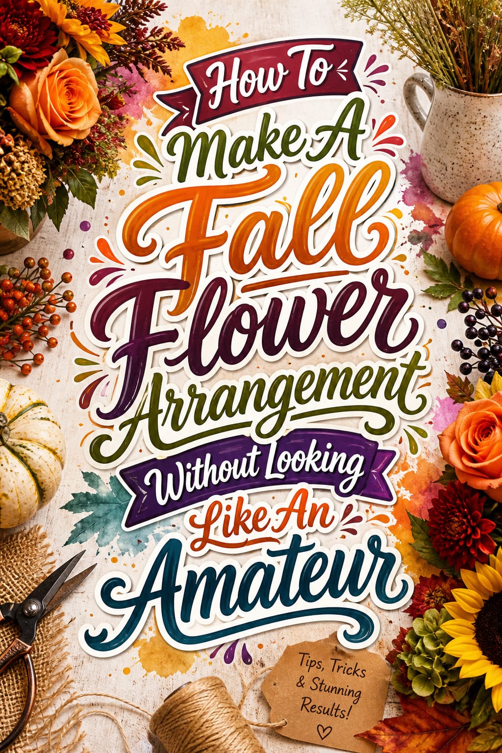 Pinterest graphic for How To Make A Fall Flower Arrangement Without Looking Like An Amateur