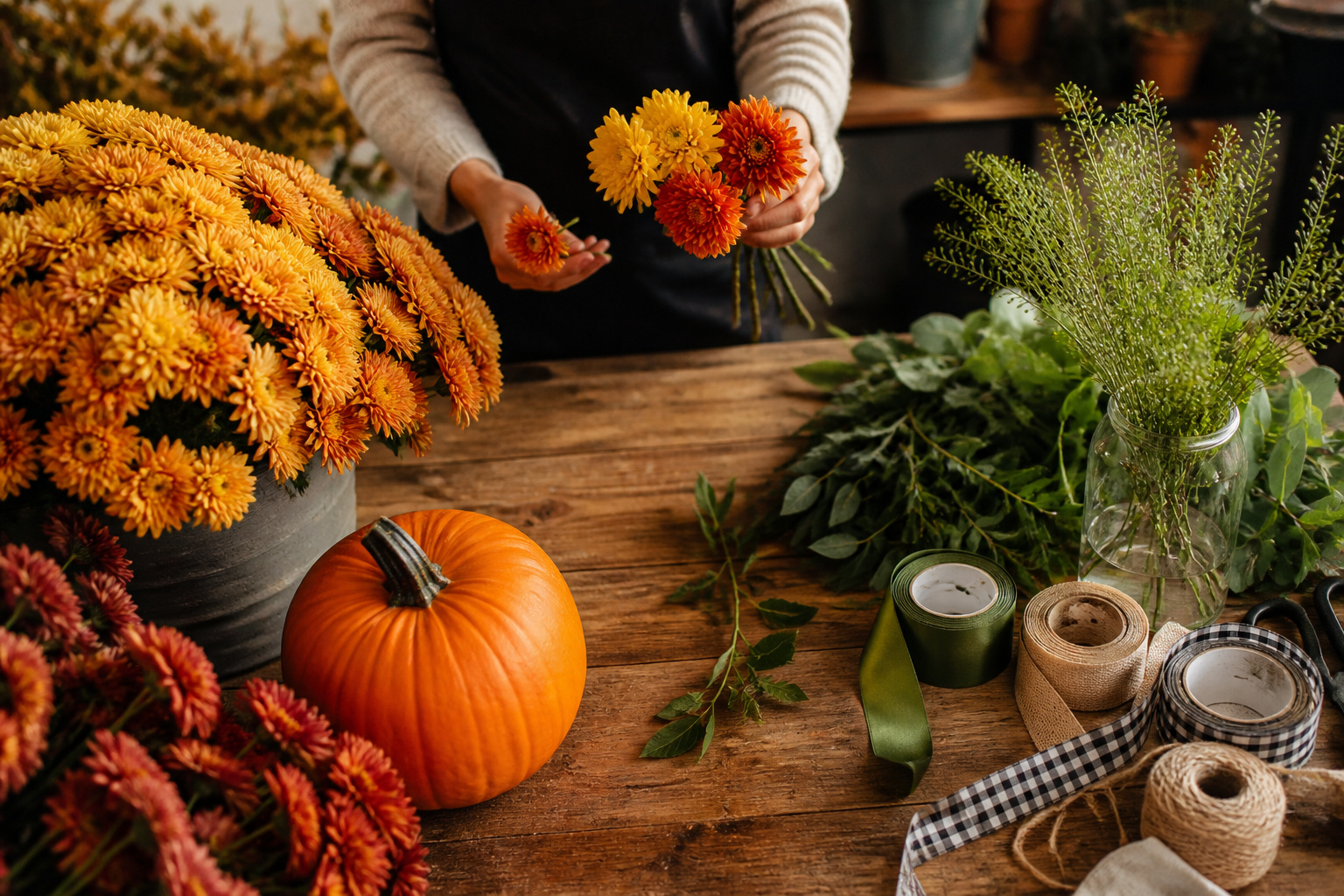 Comparison of premium flowers versus budget filler materials on a worktable