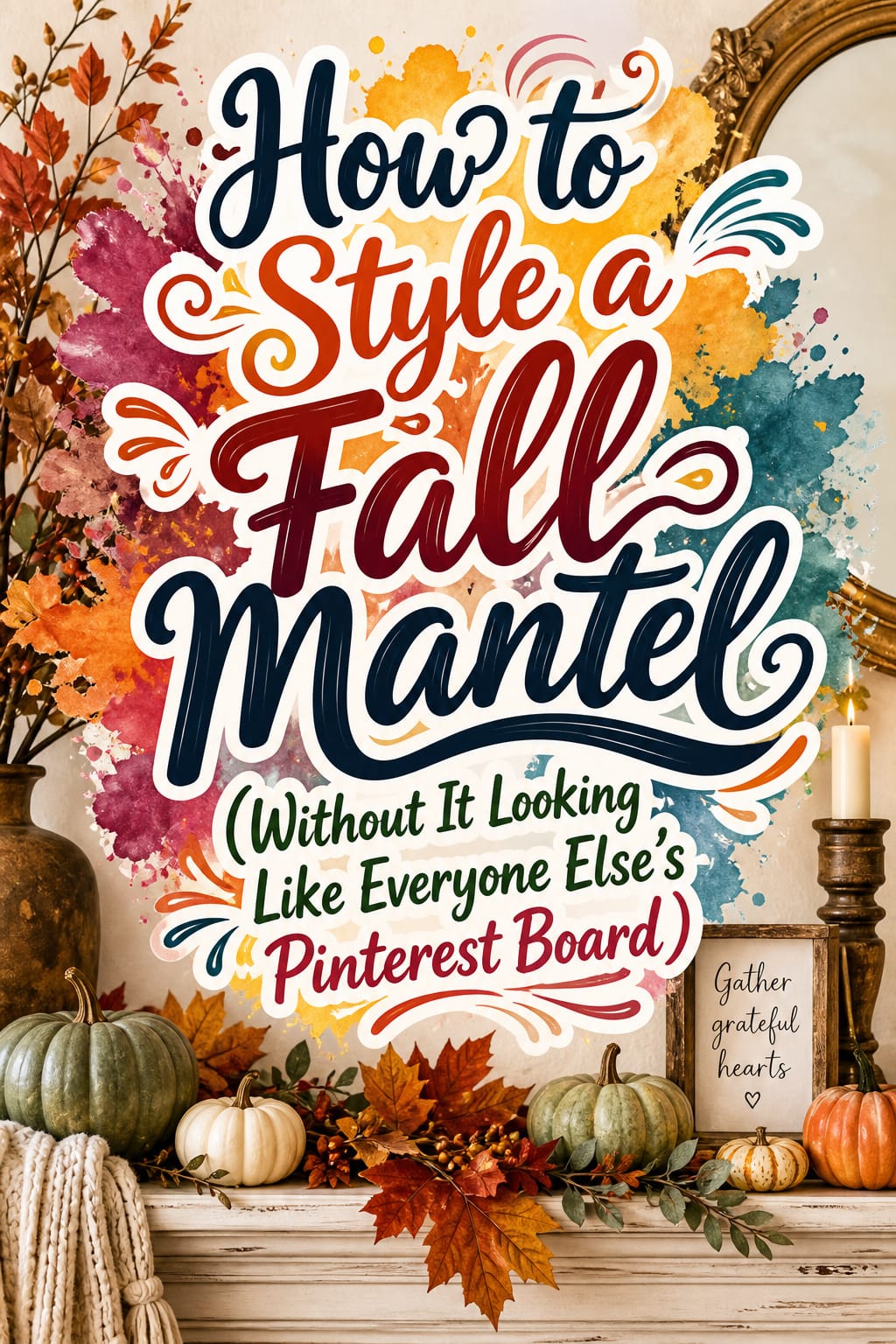 Pinterest graphic for Fall Mantel Decorating Ideas: A Florist's Guide
