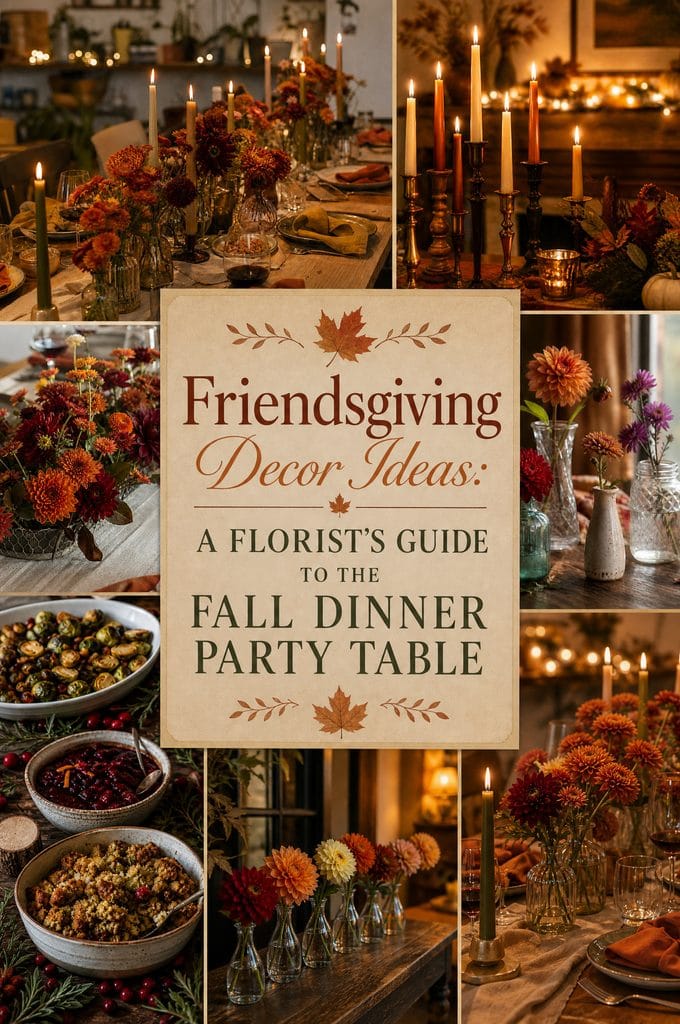 Pinterest graphic for Friendsgiving Decor Ideas: A Florist's Guide