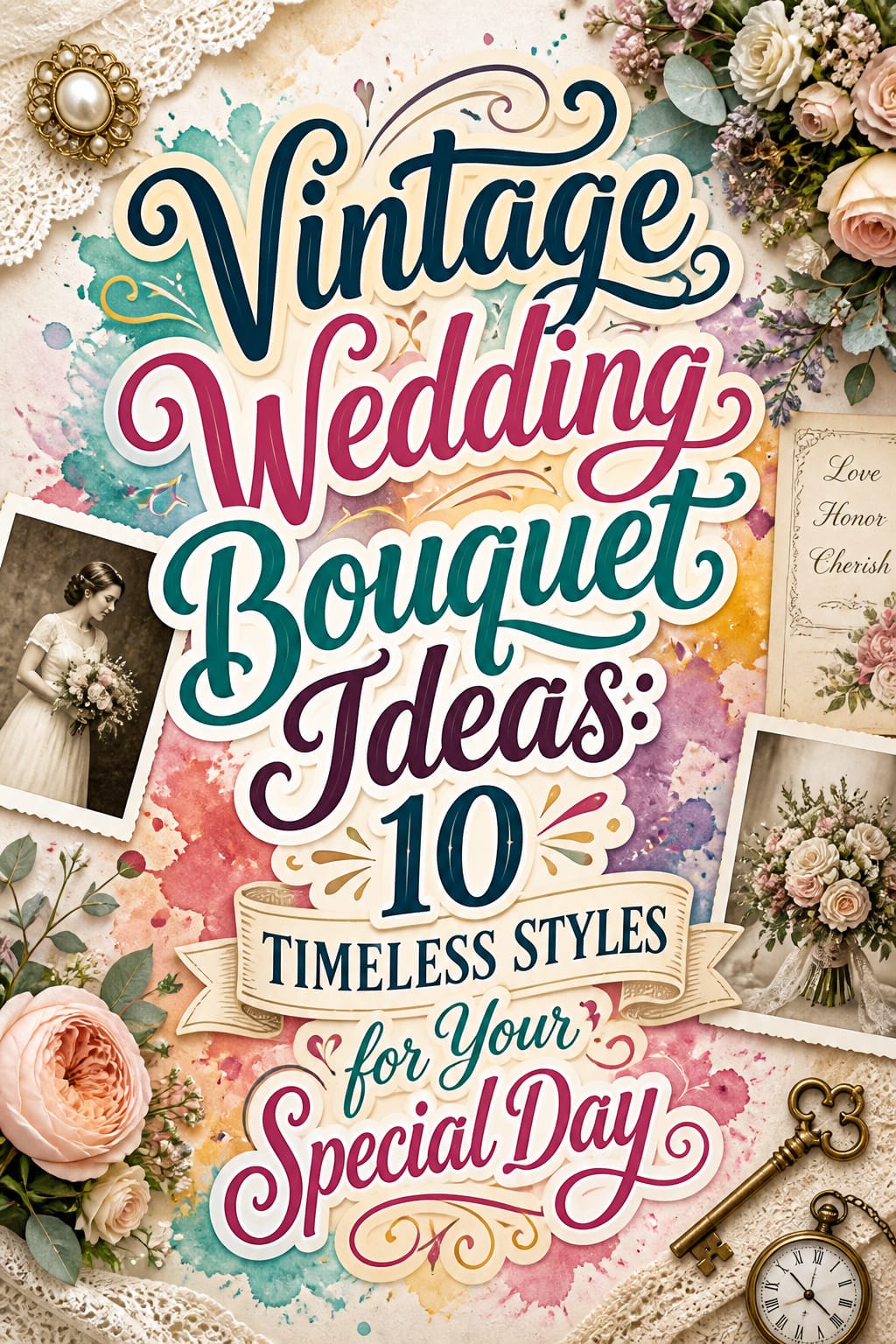 Pinterest graphic for Vintage Wedding Bouquet Ideas: 10 Timeless Styles for Your Special Day