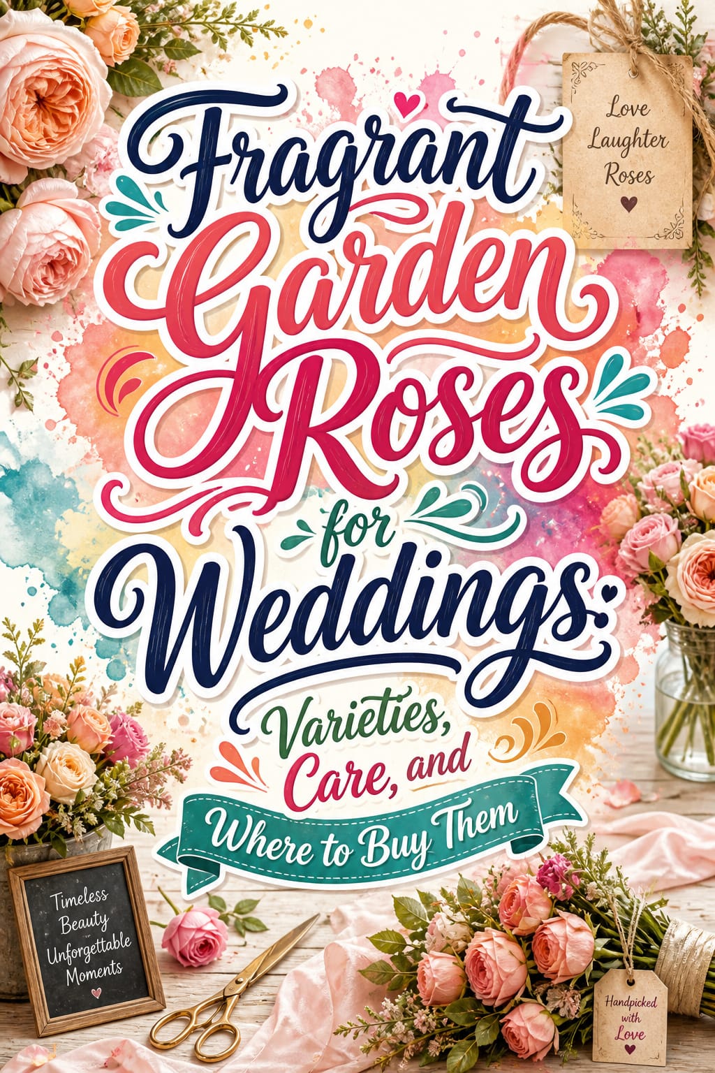 Pinterest graphic for fragrant garden roses for weddings
