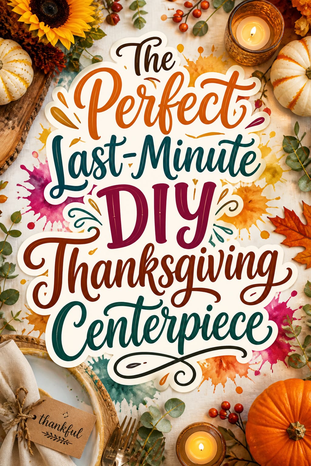Pinterest graphic for The Perfect Last-Minute DIY Thanksgiving Centerpiece