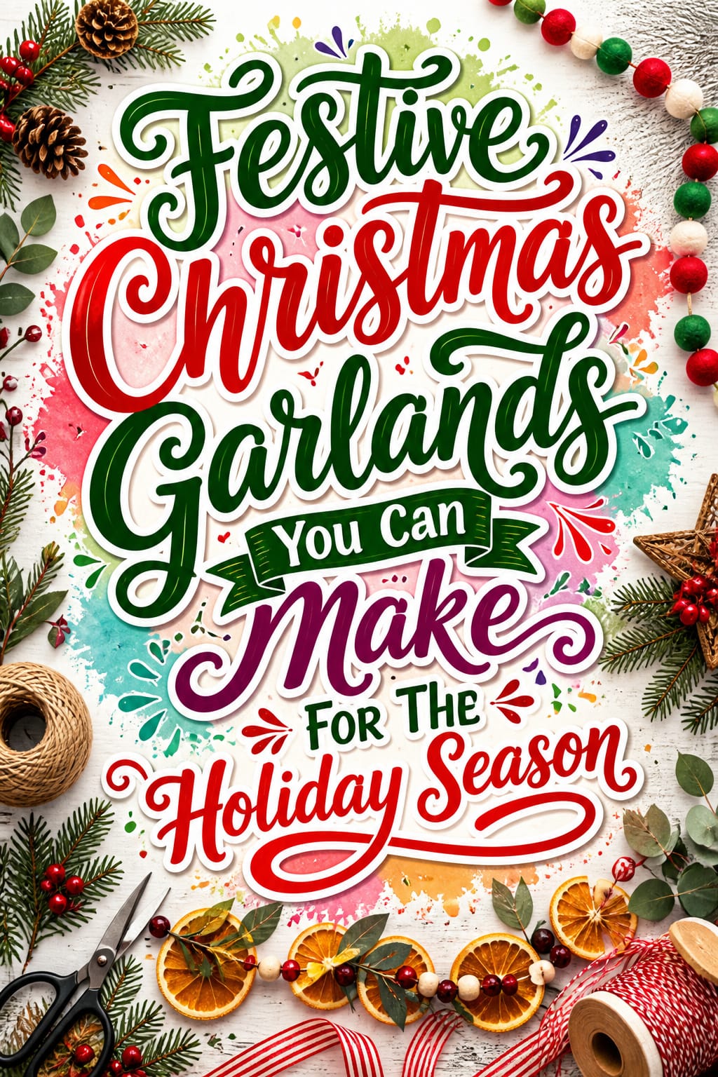 Pinterest graphic for Festive Christmas Garlands You Can Make For The Holiday Season