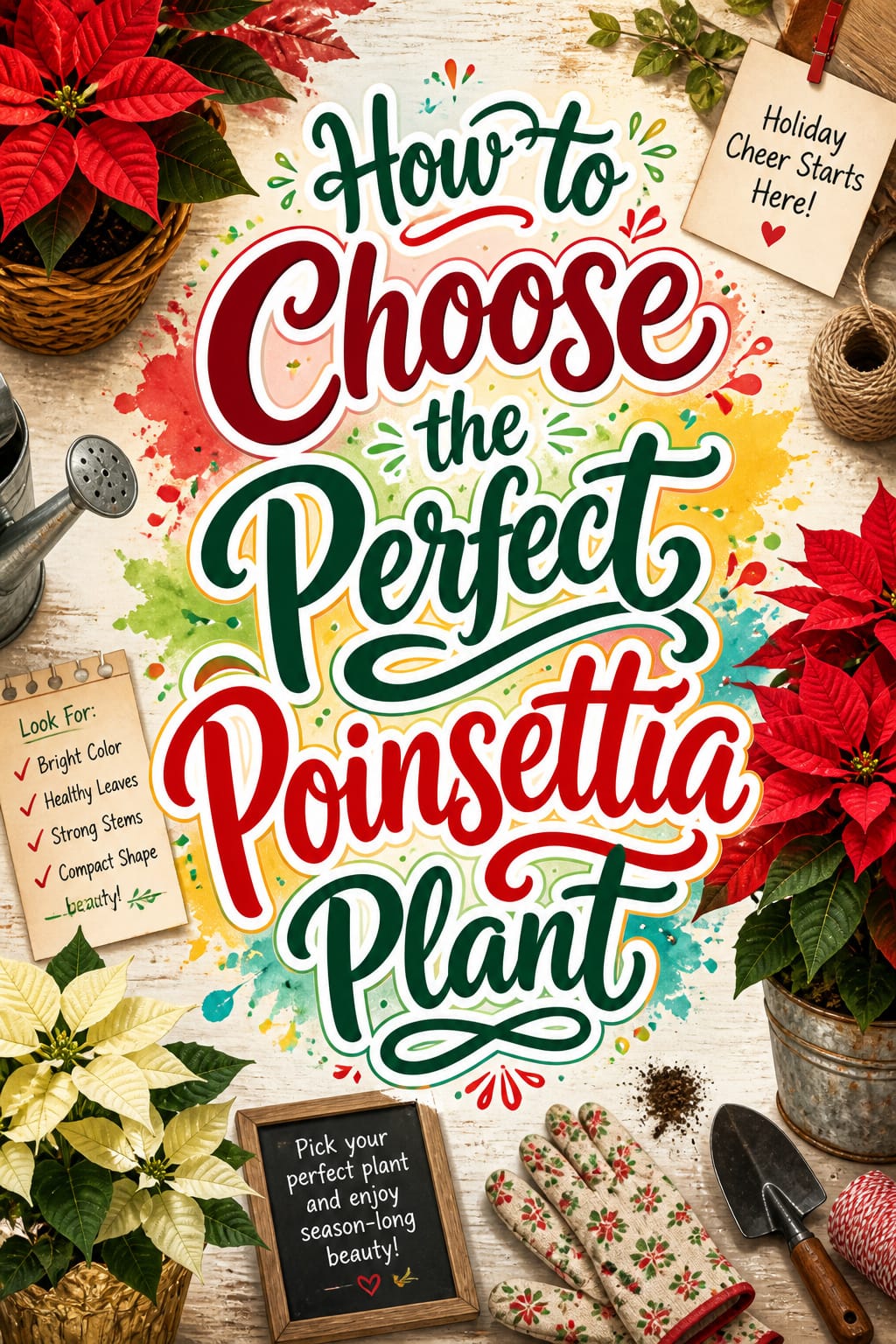 Pinterest pin for how to choose the perfect poinsettia plant