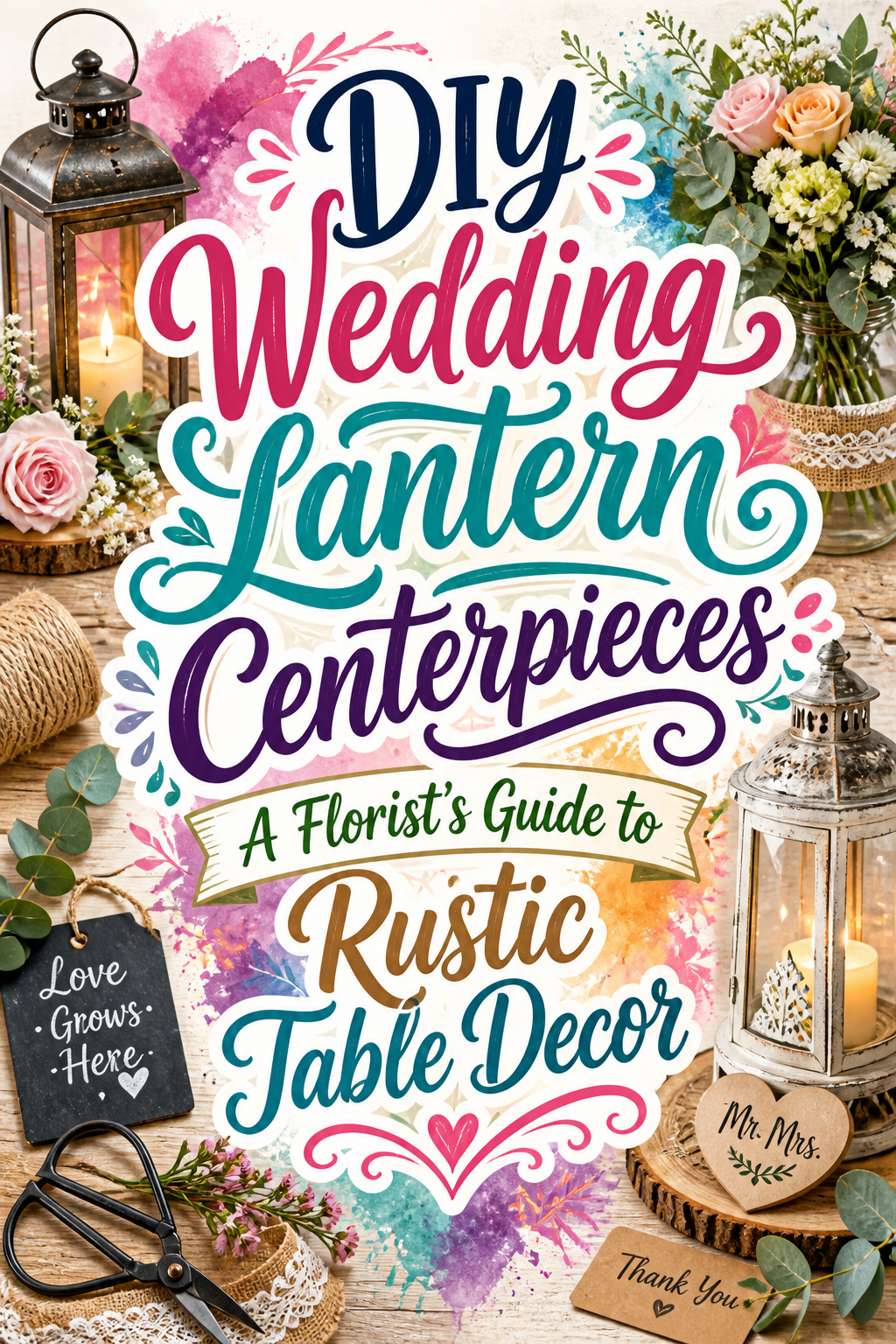 Pinterest graphic for DIY wedding lantern centerpieces